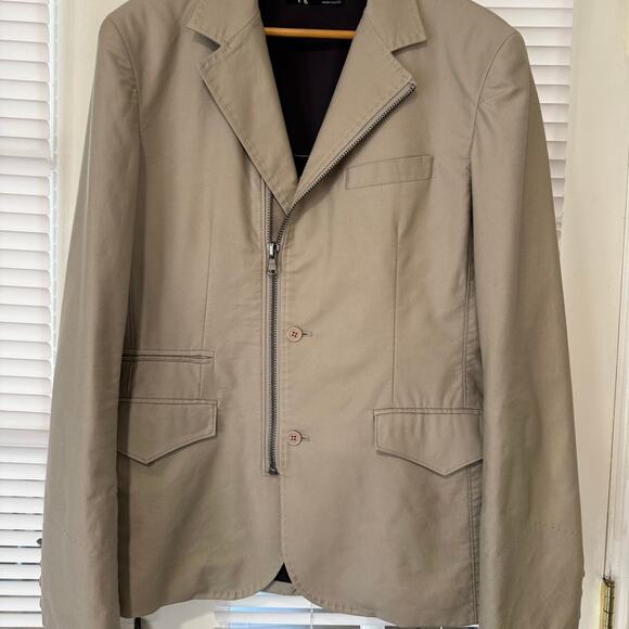 VNTG Men's House of Howe Couture Khaki/Beige Sports Jacket 2-button, zippered 40 - Picture 1 of 6